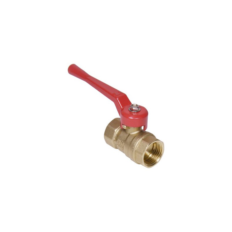 Кран шаровой латунь 11б27п Ду 40 G1 1/2" Ру16 ВР рычаг красный Кран шаровой латунь 11б27п Ду 40 G1 1/2" Ру16 ВР рычаг красный