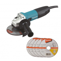 Угловая шлифовальная машина Makita GA5030RX9 125 мм, 720 Вт, 11000 обмин, плавный пуск, антирестарт, кор.