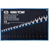 KING TONY Набор комбинированных ключей, 10-32 мм, чехол из теторона, 15 предметов