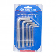 KING TONY Набор Г-образных Spline, M5-M12, короткие, 5 предметов